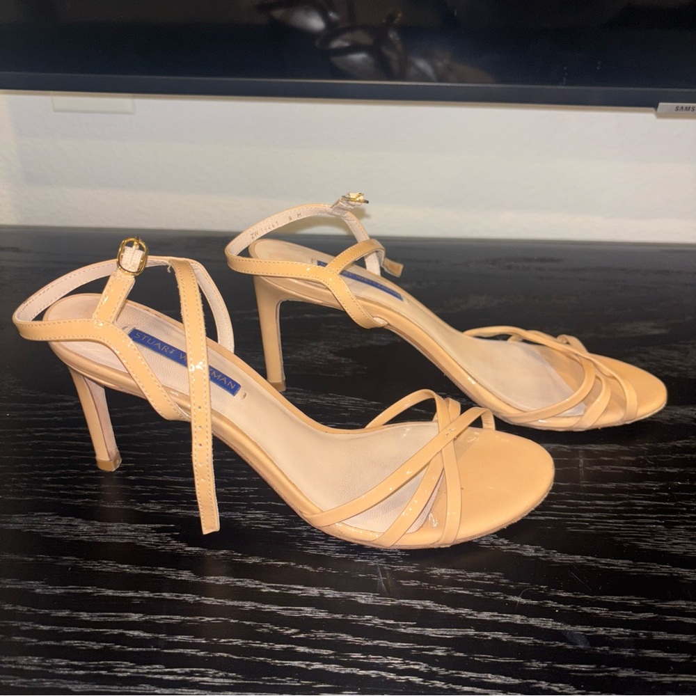 Stuart Weitzman Starla 80 tan strapy sandals